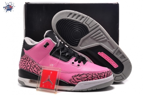 Meilleures Air Jordan 3 Rose Rouge Noir