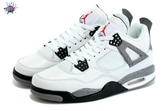 Meilleures Air Jordan 4 Blanc Gris Noir