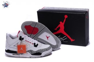 Meilleures Air Jordan 4 Blanc Gris Rouge