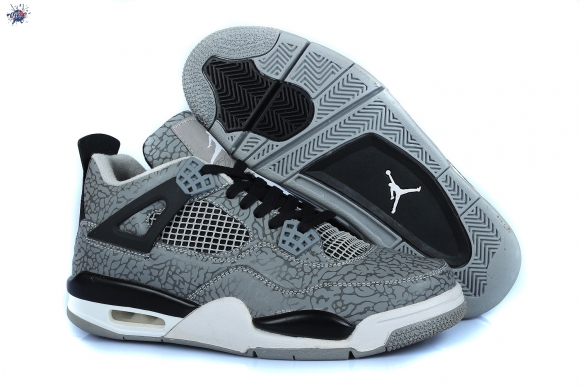 Meilleures Air Jordan 4 Gris Noir Blanc