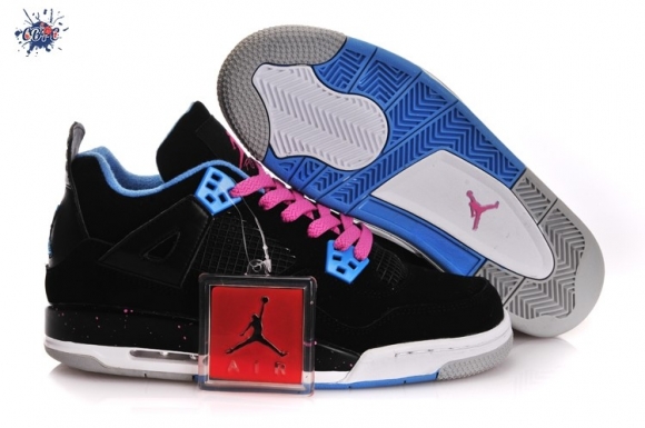 Meilleures Air Jordan 4 Noir Bleu Rose