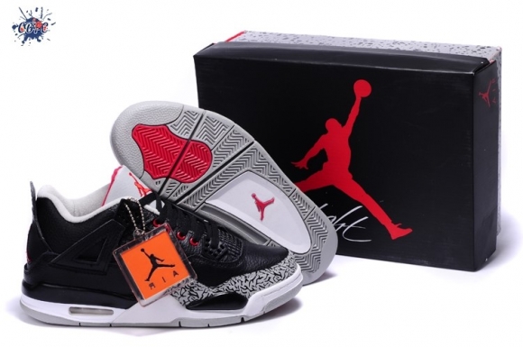 Meilleures Air Jordan 4 Noir Gris Rouge