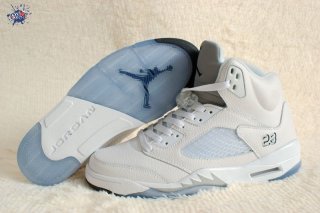 Meilleures Air Jordan 5 Blanc Argent