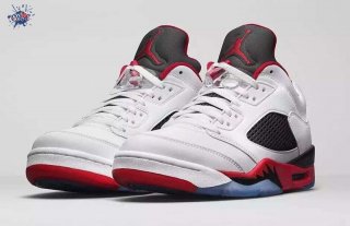 Meilleures Air Jordan 5 Blanc Rouge Noir