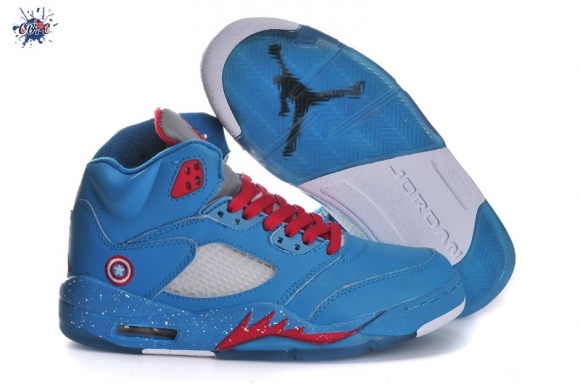 Meilleures Air Jordan 5 Bleu Rouge