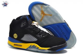 Meilleures Air Jordan 5 Jaune Bleu Noir