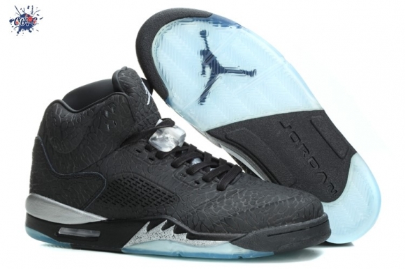 Meilleures Air Jordan 5 Noir Argent Bleu