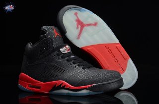 Meilleures Air Jordan 5 Noir Argent Rouge