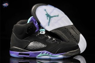 Meilleures Air Jordan 5 Noir Pourpre Vert