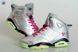 Meilleures Air Jordan 6 Argent Fluorescent Vert