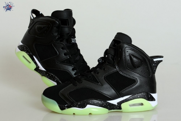 Meilleures Air Jordan 6 Noir Blanc Fluorescent Vert