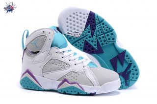 Meilleures Air Jordan 7 Blanc Gris Bleu Pourpre Enfant