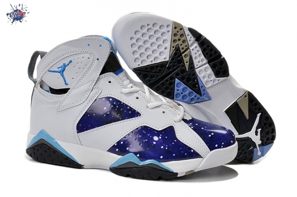 Meilleures Air Jordan 7 Foncé Bleu Noir Blanc