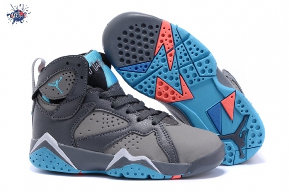 Meilleures Air Jordan 7 Gris Bleu Enfant