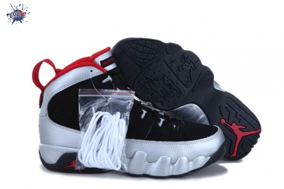 Meilleures Air Jordan 9 Noir Gris Rouge