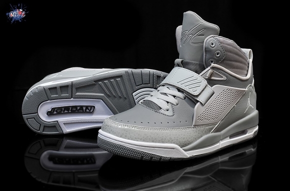 Meilleures Air Jordan Flight Gris Blanc