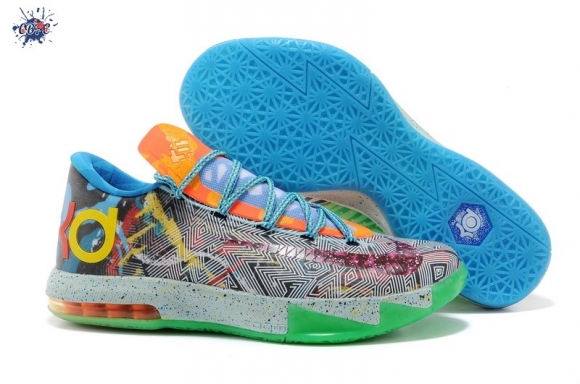 Meilleures Nike KD 6 Bleu Vert Orange