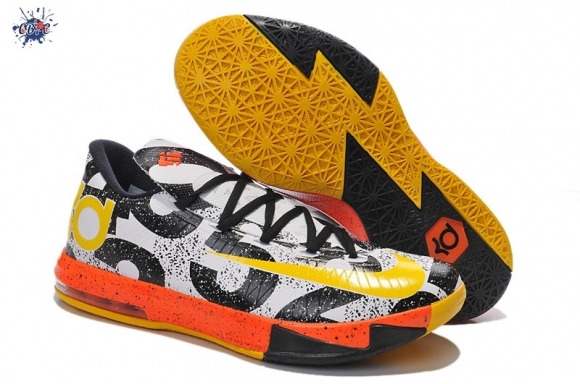 Meilleures Nike KD 6 Noir Blanc Jaune Orange