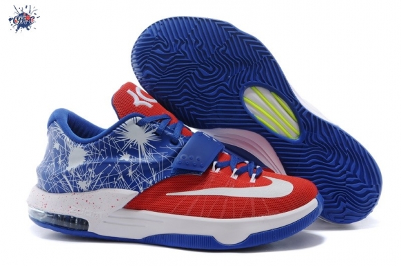 Meilleures Nike KD 7 Bleu Blanc Rouge