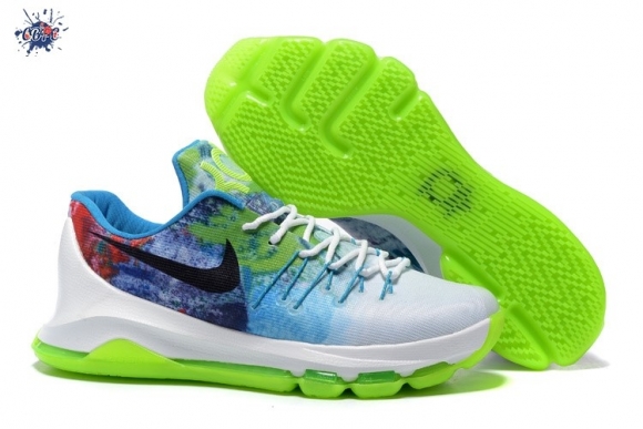 Meilleures Nike KD 8 Vert Bleu Blanc