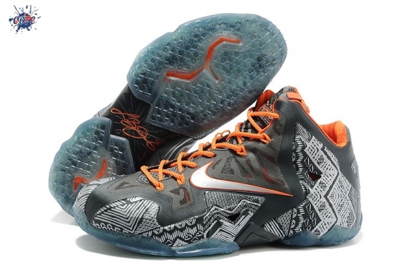 Meilleures Nike Lebron 11 Gris Argent Orange