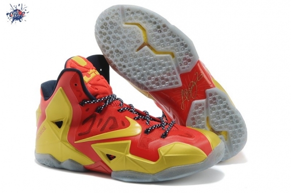 Meilleures Nike Lebron 11 Jaune Rouge