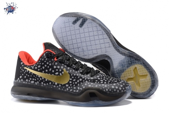 Meilleures Nike Zoom Kobe 10 Noir Or Rouge