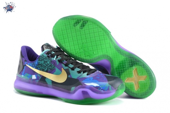 Meilleures Nike Zoom Kobe 10 Pourpre Or Vert