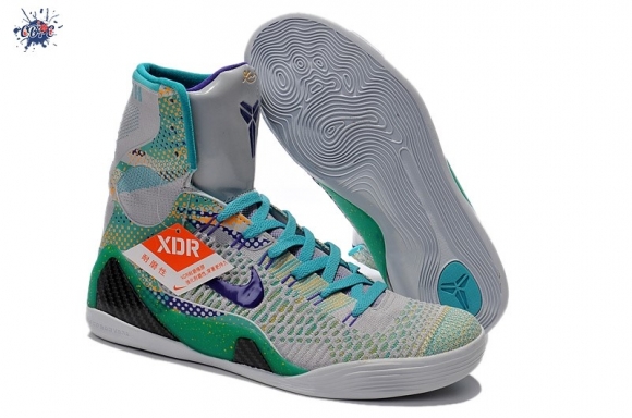 Meilleures Nike Zoom Kobe 9 Elite Gris Vert Noir