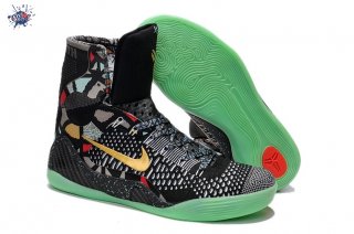 Meilleures Nike Zoom Kobe 9 Elite Noir Gris Or Vert