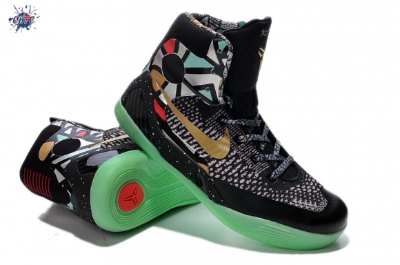 Meilleures Nike Zoom Kobe 9 Elite Noir Vert Gris