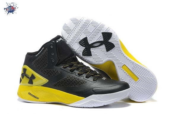 Meilleures Under Armour Curry 2 Noir Blanc Jaune