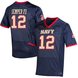 12NavyMidshipmenUnderArmourUSMCPremierSpecialGameReplicaJersey-Navy