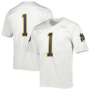 1NotreDameFightingIrishUnderArmourTeamWordmarkReplicaFootballJersey-White