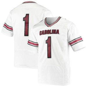 1SouthCarolinaGamecocksUnderArmourPremiereFootballJersey-White