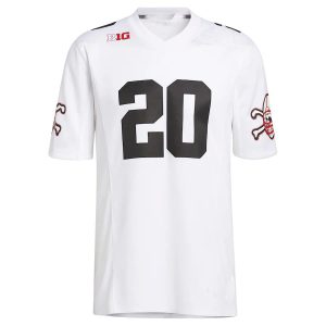 20NebraskaHuskersadidasPremierStrategyFootballJersey-White