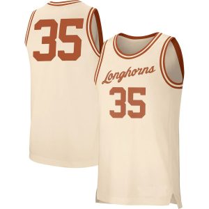 35TexasLonghornsNikeRetroReplicaBasketballJersey-Cream