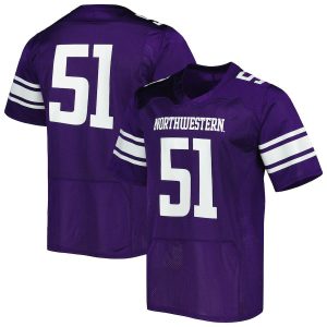 51NorthwesternWildcatsUnderArmourTeamWordmarkReplicaFootballJersey-Purple-1
