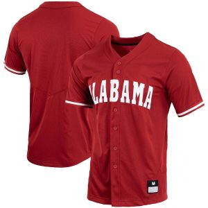 AlabamaCrimsonTideNikeReplicaFull-ButtonBaseballJersey-Crimson