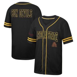 ArizonaStateSunDevilsColosseumFreeSpiritedMeshButton-UpBaseballJersey-Black