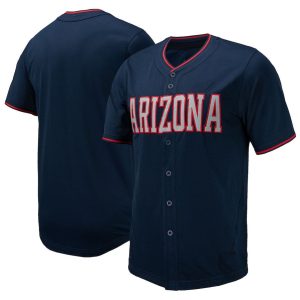 ArizonaWildcatsReplicaFull-ButtonBaseballJersey-Navy