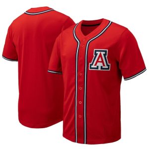 ArizonaWildcatsReplicaFull-ButtonBaseballJersey-Red-1