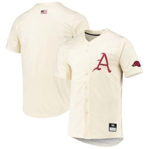 ArkansasRazorbacksNikeReplicaBaseballJersey-Natural