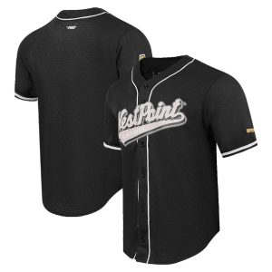 ArmyBlackKnightsProStandardMeshFull-ButtonReplicaBaseballJersey-Black