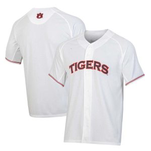 AuburnTigersUnderArmourSoftballButton-UpV-NeckJersey-White-1