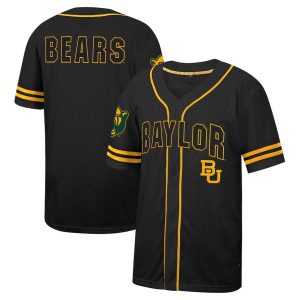 BaylorBearsColosseumFreeSpiritedMeshButton-UpBaseballJersey-Black-1