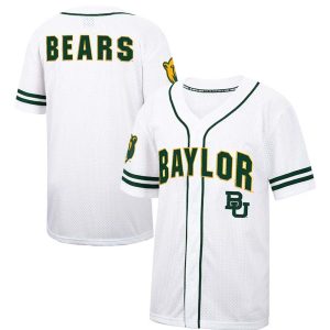 BaylorBearsColosseumFreeSpiritedMeshButton-UpBaseballJersey-White