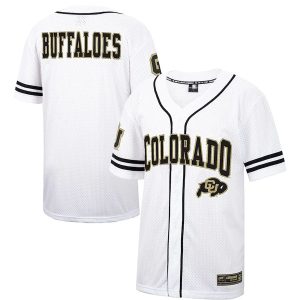 ColoradoBuffaloesColosseumFreeSpiritedBaseballJersey-WhiteBlack