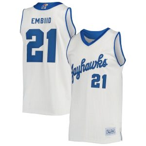 JoelEmbiidKansasJayhawksOriginalRetroBrandAlumniCommemorativeClassicBasketballJersey-Cream