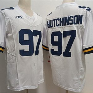 M.Wolverines_97AidanHutchinsonWhite2023F.U.S.E.StitchedJersey